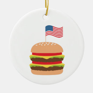 Adorno De Cerámica Burger estadounidense