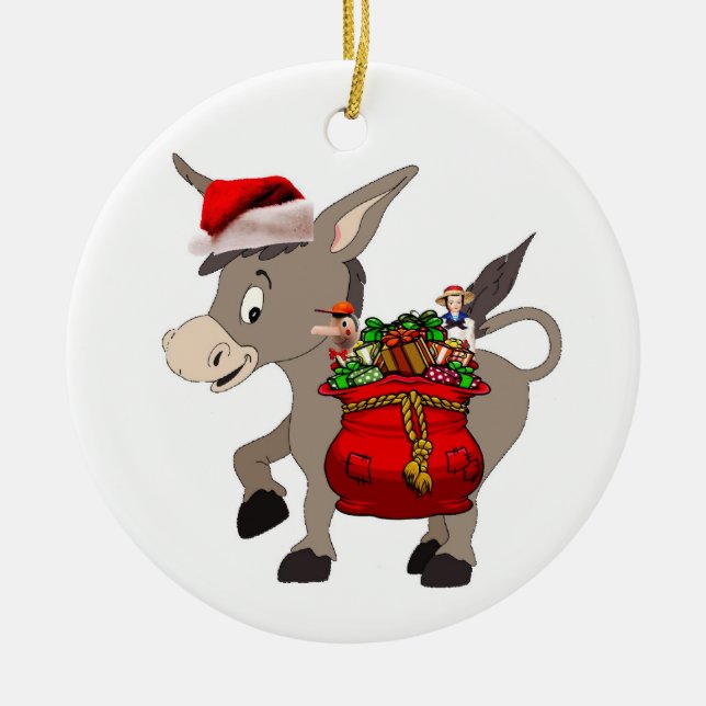 Adorno De Cerámica Burro italiano del navidad (Frente)