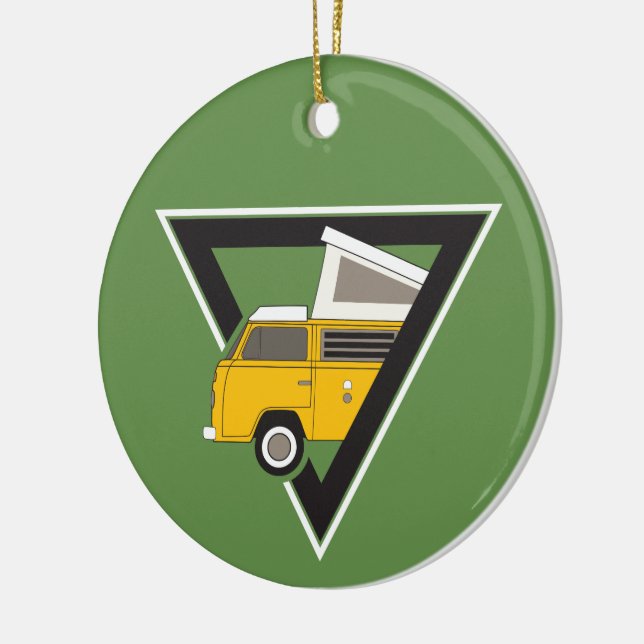 Adorno De Cerámica bus amarillo clásico triangular (Izquierda)