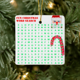 Adorno De Cerámica Buscar Navidades NOMBRE Mini 15 Word Rompecabezas 