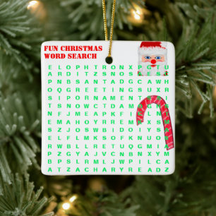 Adorno De Cerámica Buscar Navidades NOMBRE Mini 15 Word Rompecabezas