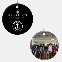 Adorno De Cerámica Business Photo Logo Christmas Snowflake Gift