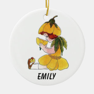 Adorno De Cerámica Buttercup Flor Niñita graciosa linda niña