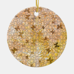 Adorno De Cerámica Butterflies y Daisies-Browns de STaylor