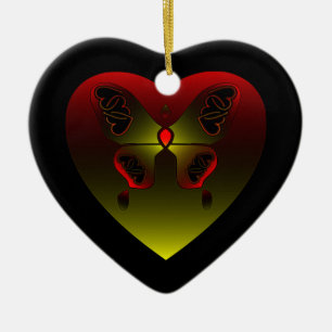 Adorno De Cerámica Butterly con un nudo celta de corazón de amor en W