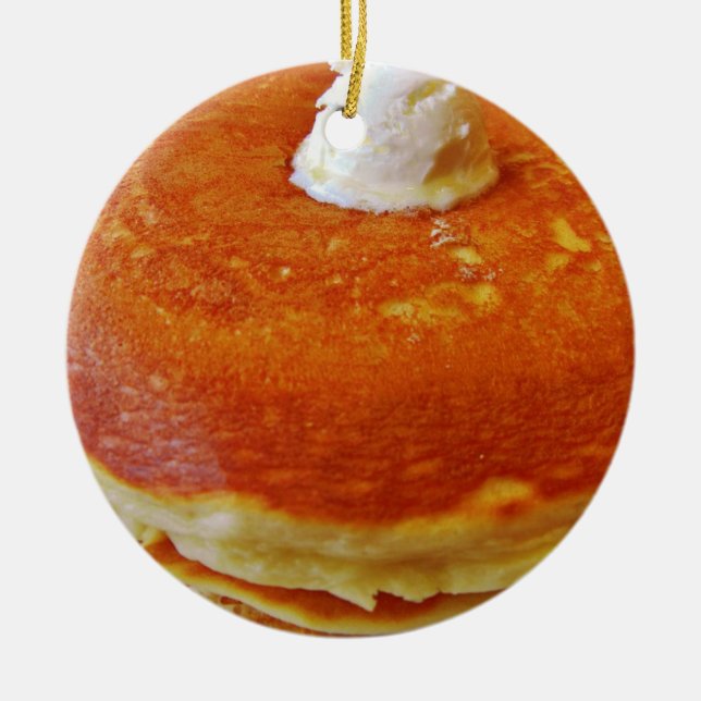 Adorno De Cerámica Buttery Pancakes Funny Gag Food Navidades (Frente)