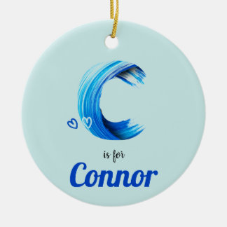 Adorno De Cerámica C es para Connor Baby Gift Nombre personalizado Pe