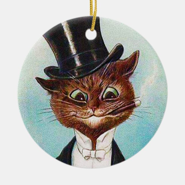 Adorno De Cerámica Caballero, Louis Wain (Frente)