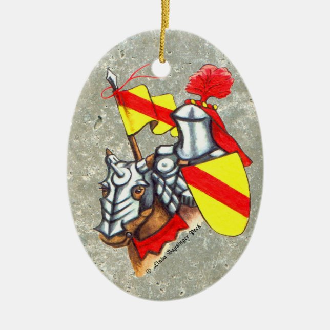Adorno De Cerámica Caballero que pinta a caballo (Frente)
