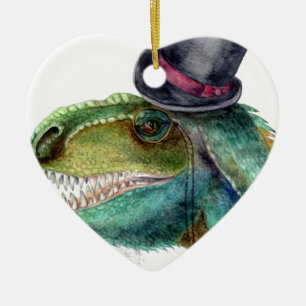 Adorno De Cerámica Caballero victoriano Tyrannosaurus Rex