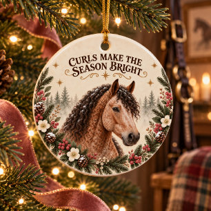 Adorno De Cerámica Caballo Americano Bashkir Curly Navidad Rústica