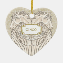 Adorno De Cerámica Caballo Ángel Pegasus Memorial Personalizable