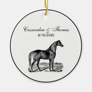 Adorno De Cerámica Caballo Antiguo de Pie
