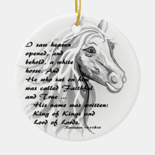 Adorno De Cerámica Caballo blanco de un rey