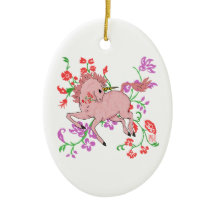 Caballo bonito del unicornio del rosa de la