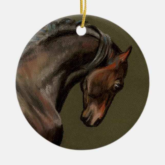 Adorno De Cerámica Caballo clásico Morgan (Frente)