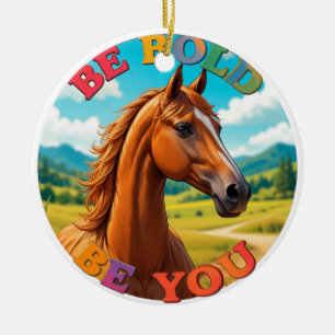 Adorno De Cerámica Caballo con cita motivacional