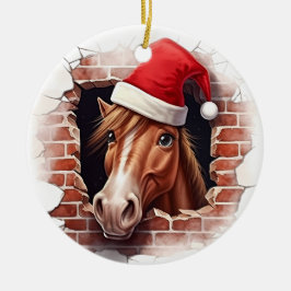 Adorno De Cerámica Caballo con Sombrero de Santa - 3D