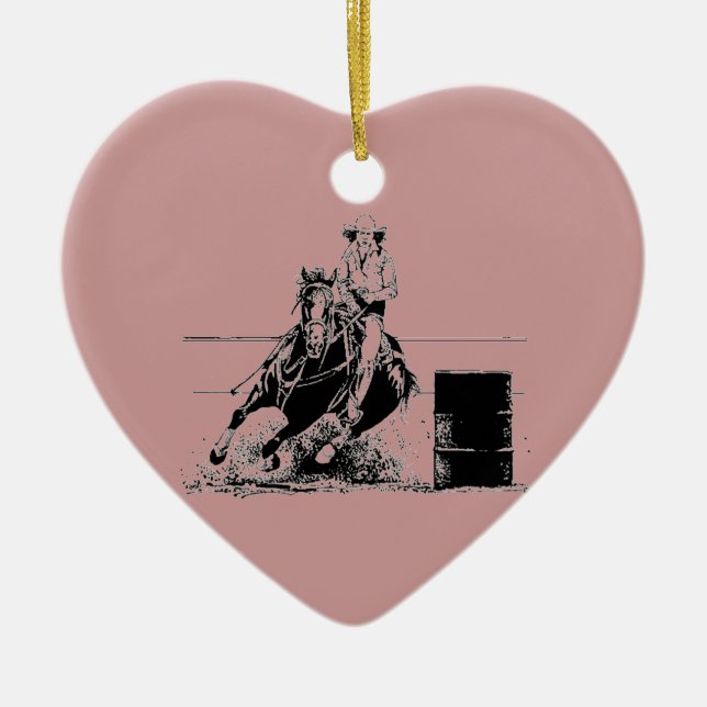 Adorno De Cerámica Caballo de Carreras del barril (Frente)