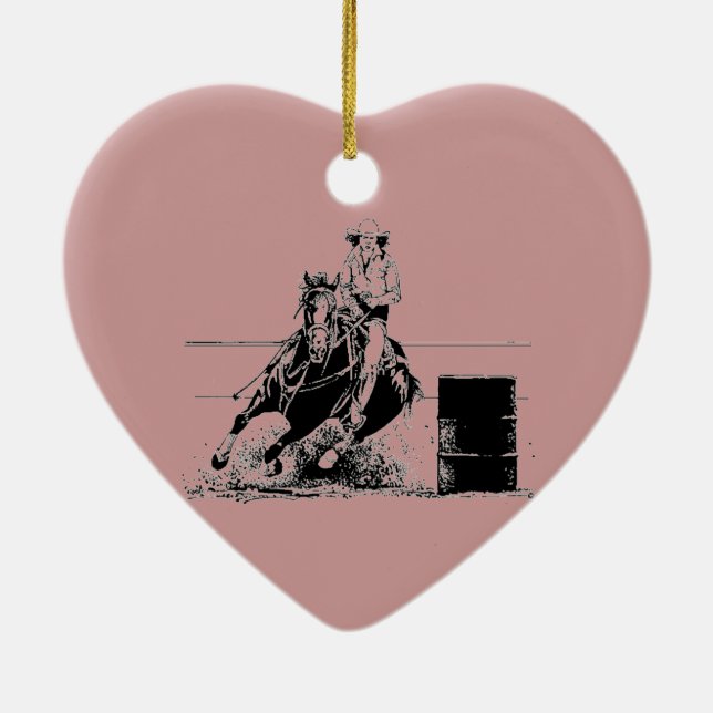 Adorno De Cerámica Caballo de Carreras del barril (Atrás)