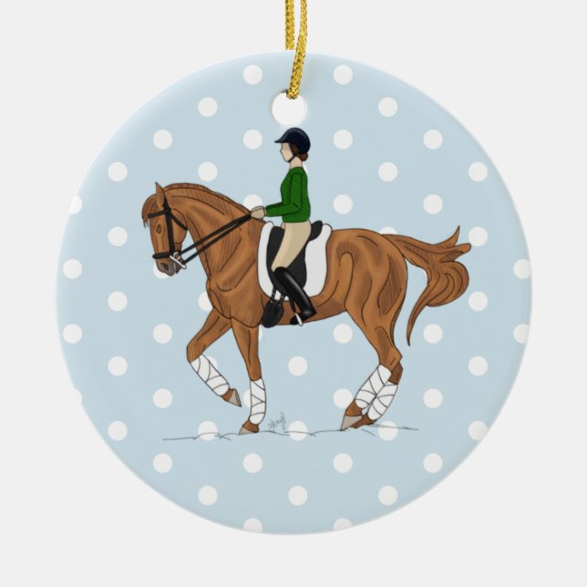Adorno De Cerámica Caballo de Dressage (Frente)