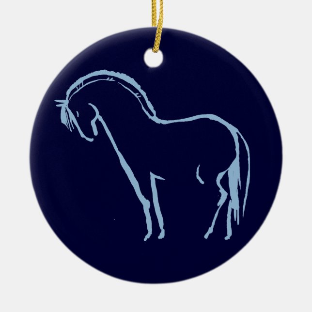 Adorno De Cerámica Caballo de fiordo noruego (Frente)