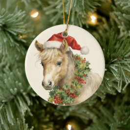 Adorno De Cerámica Caballo de navidades añadir acuarela de texto Cerá