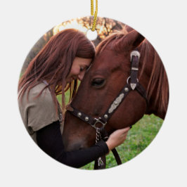Adorno De Cerámica Caballo de Navidades con citas personalizadas