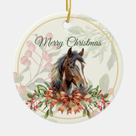 Adorno De Cerámica Caballo de Navidades elegantes