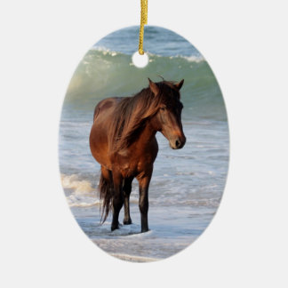 Adorno De Cerámica Caballo de playa Sunset
