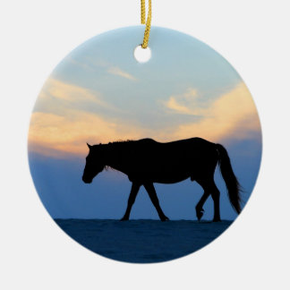 Adorno De Cerámica Caballo de playa Sunset