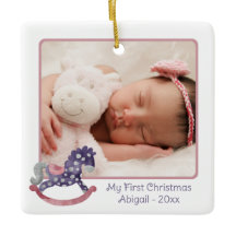 Caballo de Rocking 2 Foto Mi primera Navidad Niña