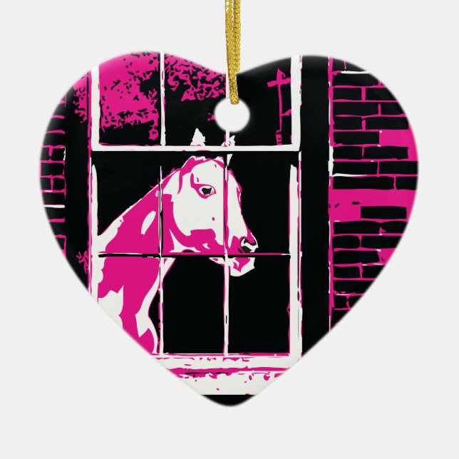 Adorno De Cerámica caballo de ventana de galena (Frente)