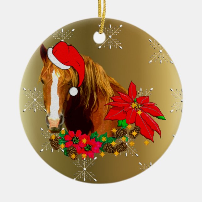 Adorno De Cerámica Caballo del navidad (Frente)