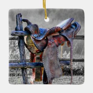 Adorno De Cerámica Caballo en la valla corral occidental