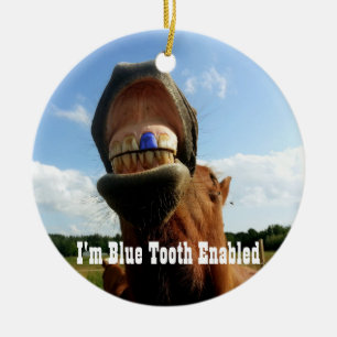 Adorno De Cerámica Caballo habilitado para diente azul