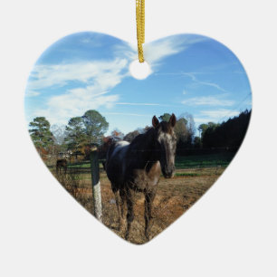 Adorno De Cerámica Caballo marrón de Coco y Crema