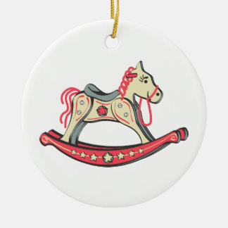 Adorno De Cerámica Caballo mecedora retro