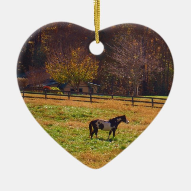 Adorno De Cerámica Caballo pintado a lo lejos (Frente)