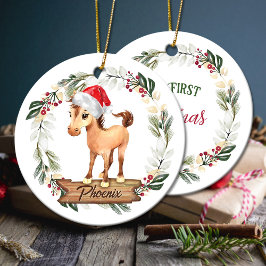 Adorno De Cerámica Caballo primer amante del caballo de Navidad Ornam