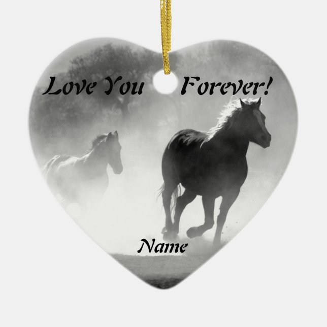 Adorno De Cerámica Caballo que galopa de la niebla (Frente)