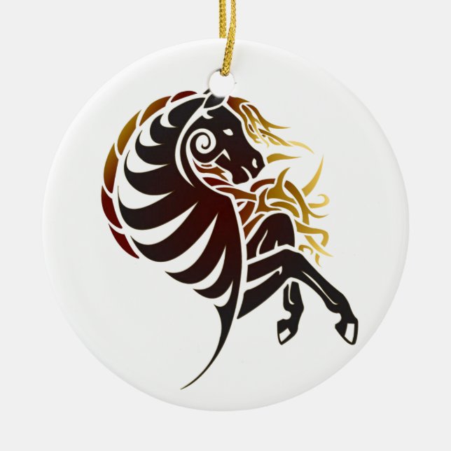 Adorno De Cerámica Caballo tribal (Frente)