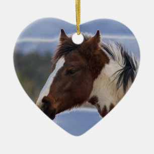 Adorno De Cerámica Caballo tricolor