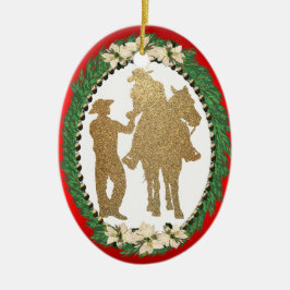 Adorno De Cerámica Caballo Vaquero Occidental