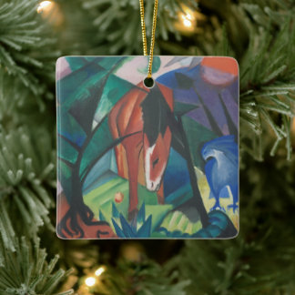 Adorno De Cerámica Caballo y Águila por Franz Marc, Arte Cubismo Vint
