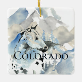 Adorno De Cerámica Caballo y Navidades personalizados de Colorado