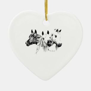 Adorno De Cerámica Caballos Árabes