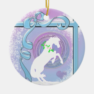 Adorno De Cerámica Caballos de Corazón Blanco V Vacaciones (Pink/Lav