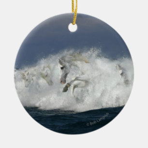 Adorno De Cerámica Caballos de la fantasía: Mar