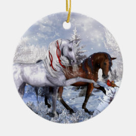 Adorno De Cerámica Caballos del día de fiesta del navidad